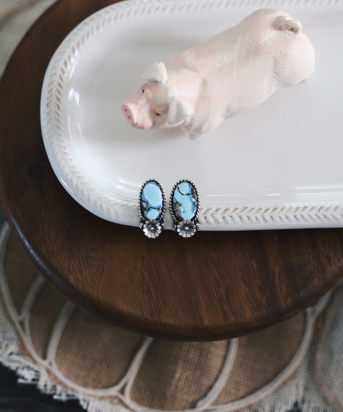 Golden Hills Floral Stud Earrings