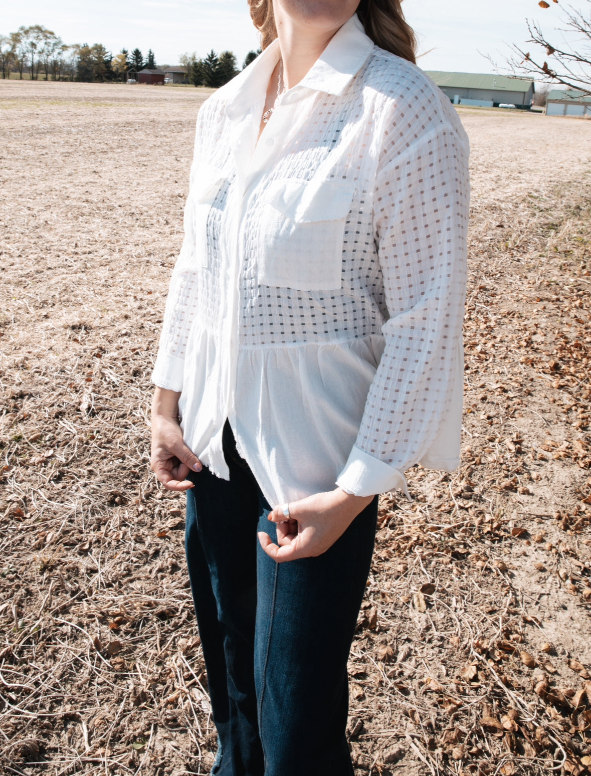 Detailed White Button Down