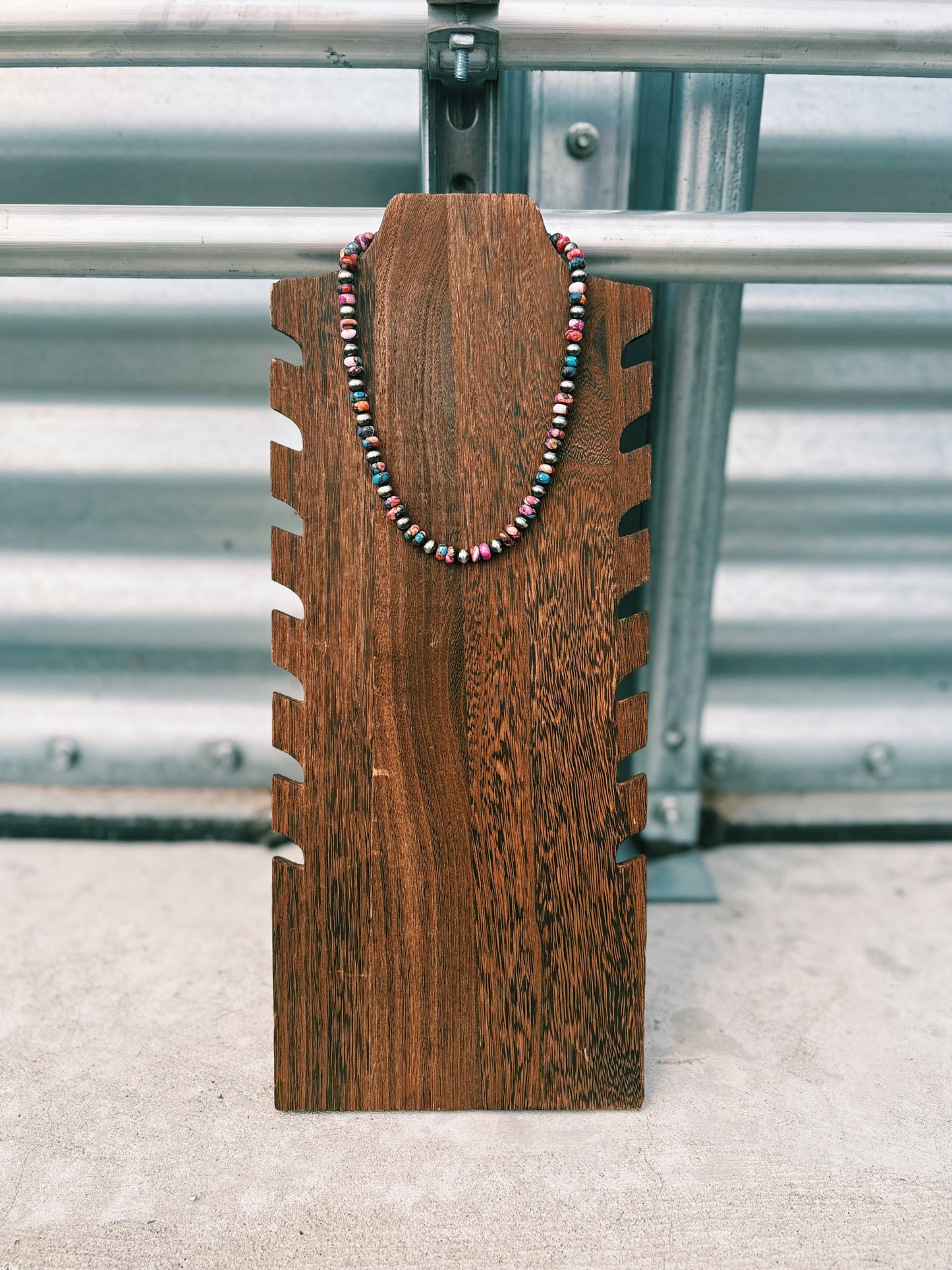 Pink Dahila Navajo Pearl Necklace