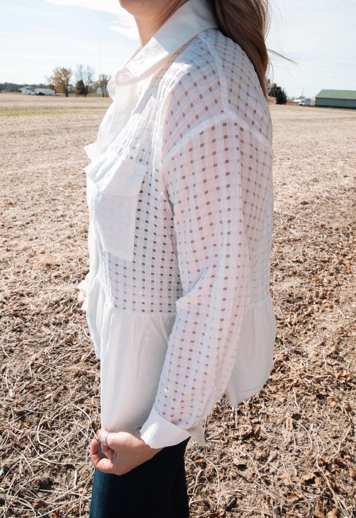 Detailed White Button Down