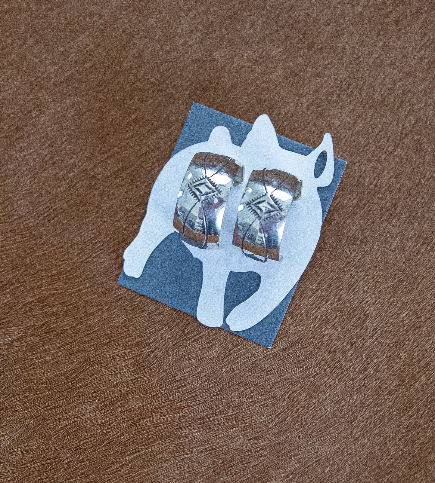 Native Made Stamped Hoop Studs