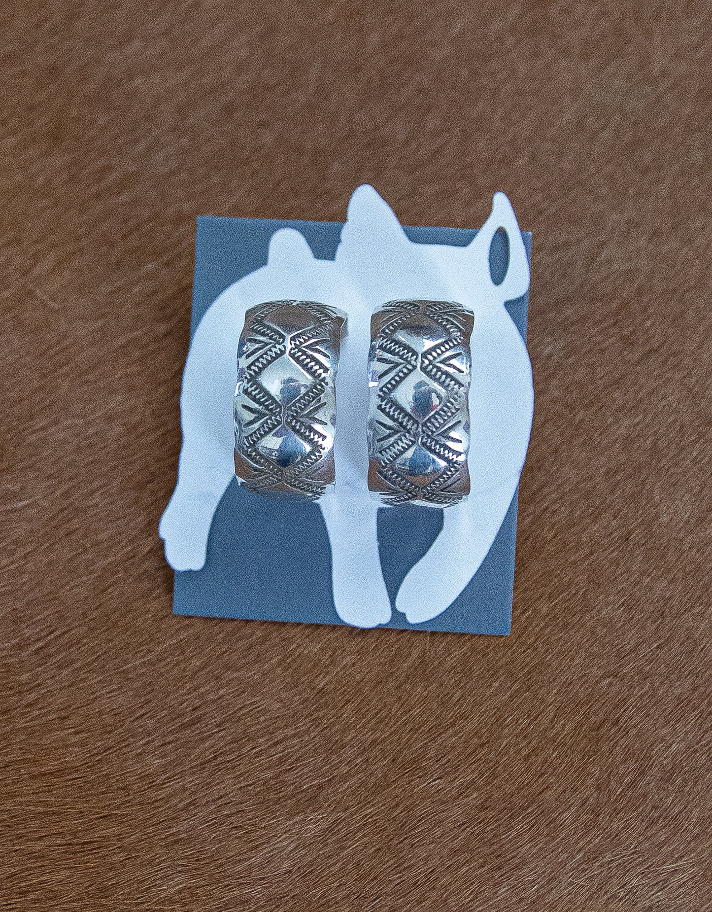 Native Made Stamped Hoop Studs