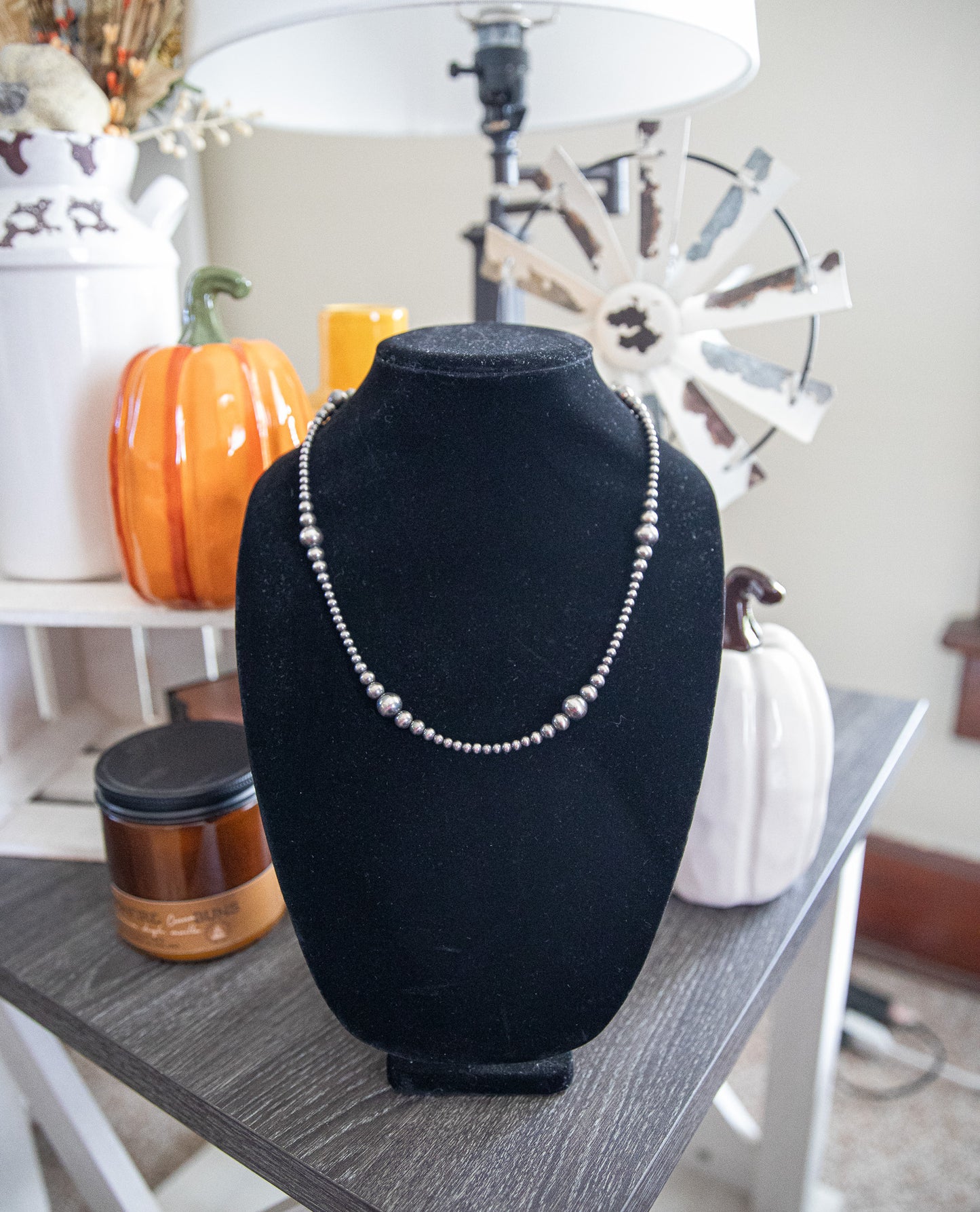 22-23.5 Inch Graduated Sterling Pearl Necklace