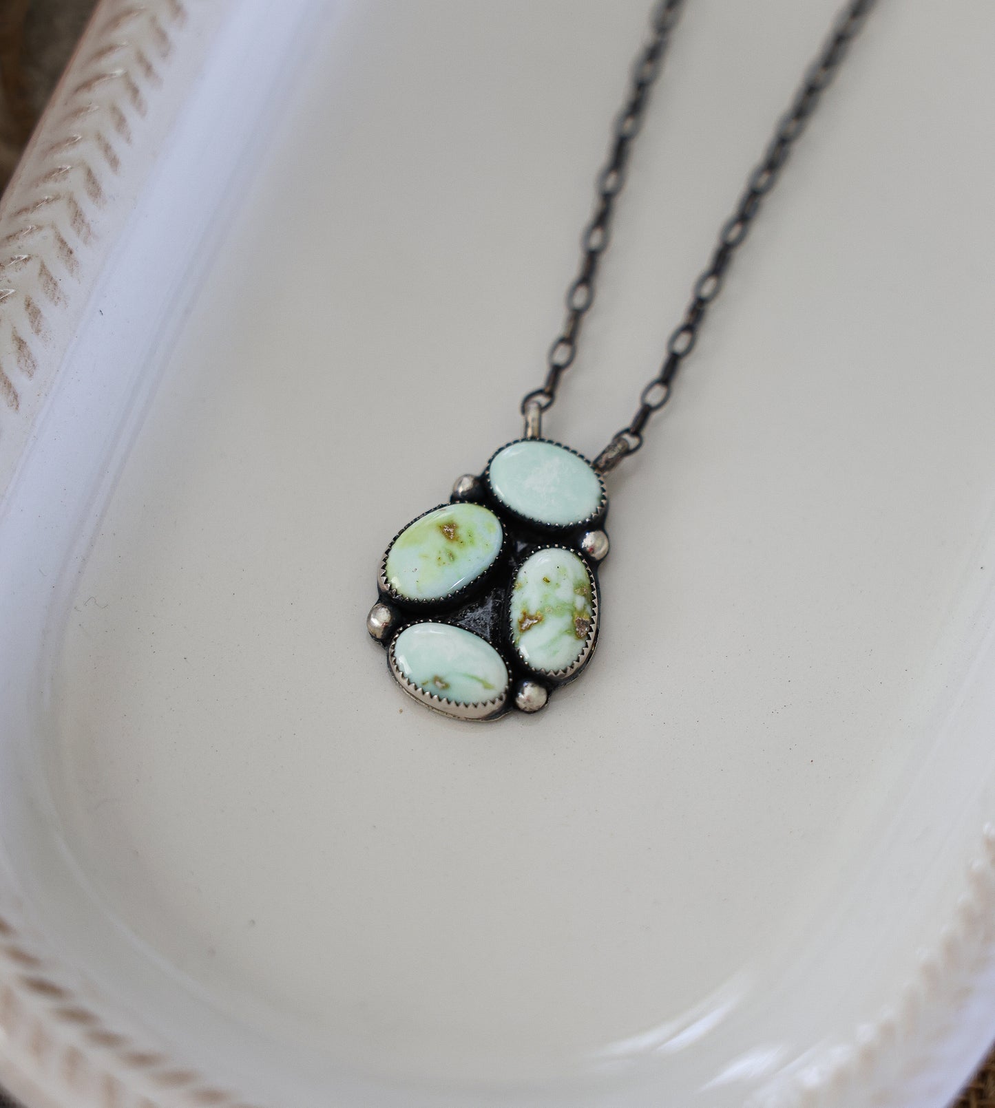 4 Stone Palomino Cluster Necklace