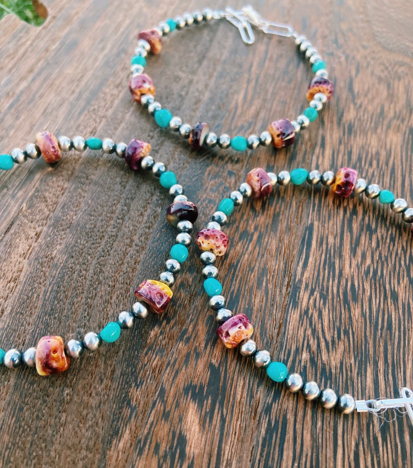 Navajo Pearl, Purple Spiny & Turquoise Bracelet