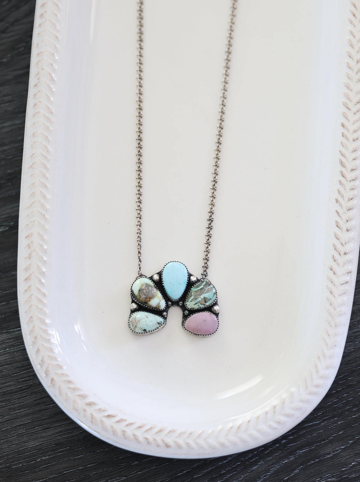 Multi Stone Pastel Naja Necklace