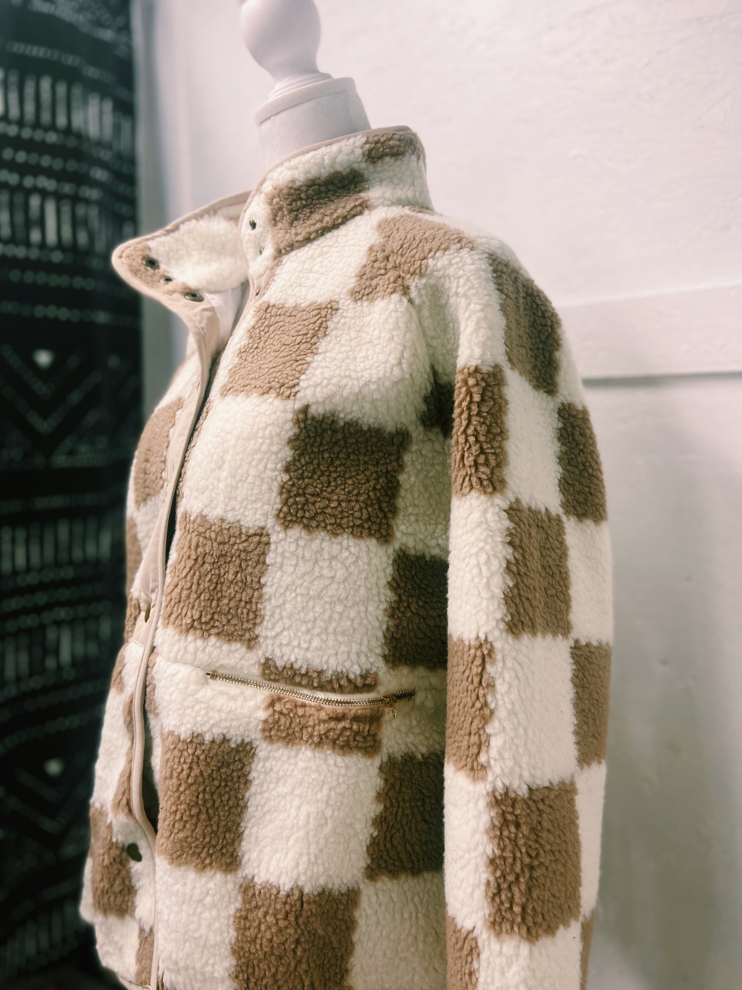 Fuzzy Checkerboard Jacket