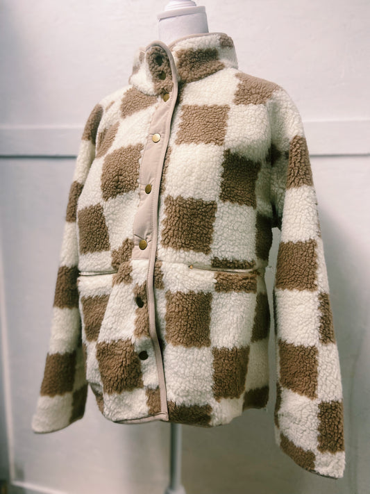 Fuzzy Checkerboard Jacket