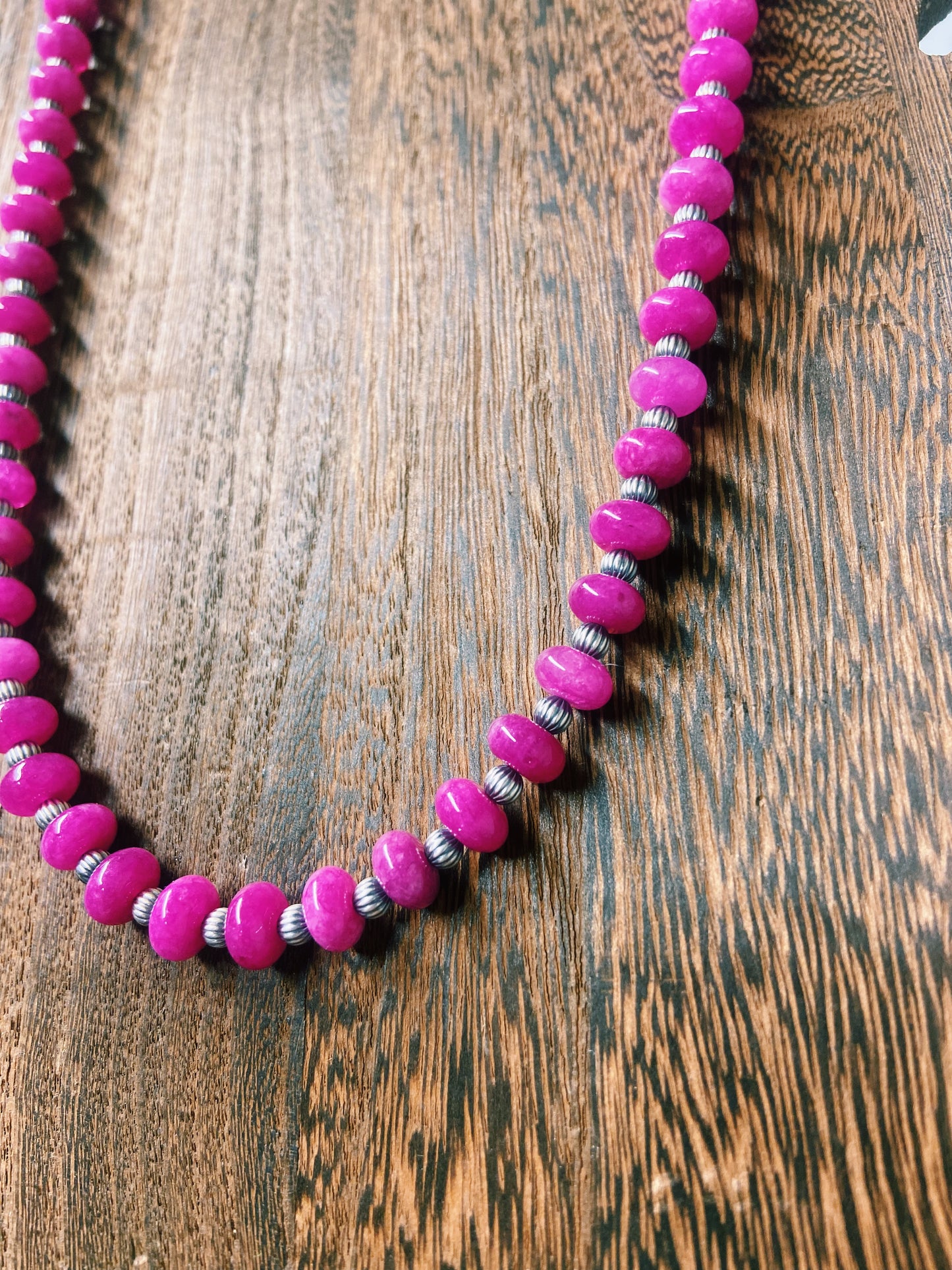 Hot Pink Quartz & Navajo Melon Pearl Necklace