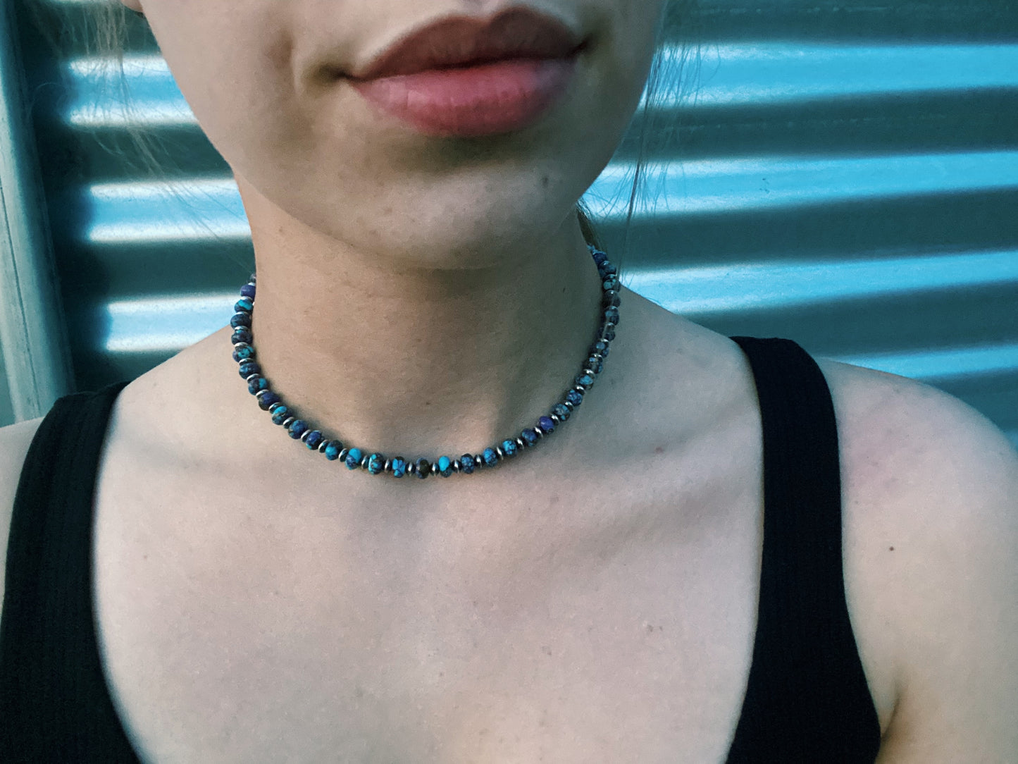 Purple Spotted Mohave Rondelle Choker