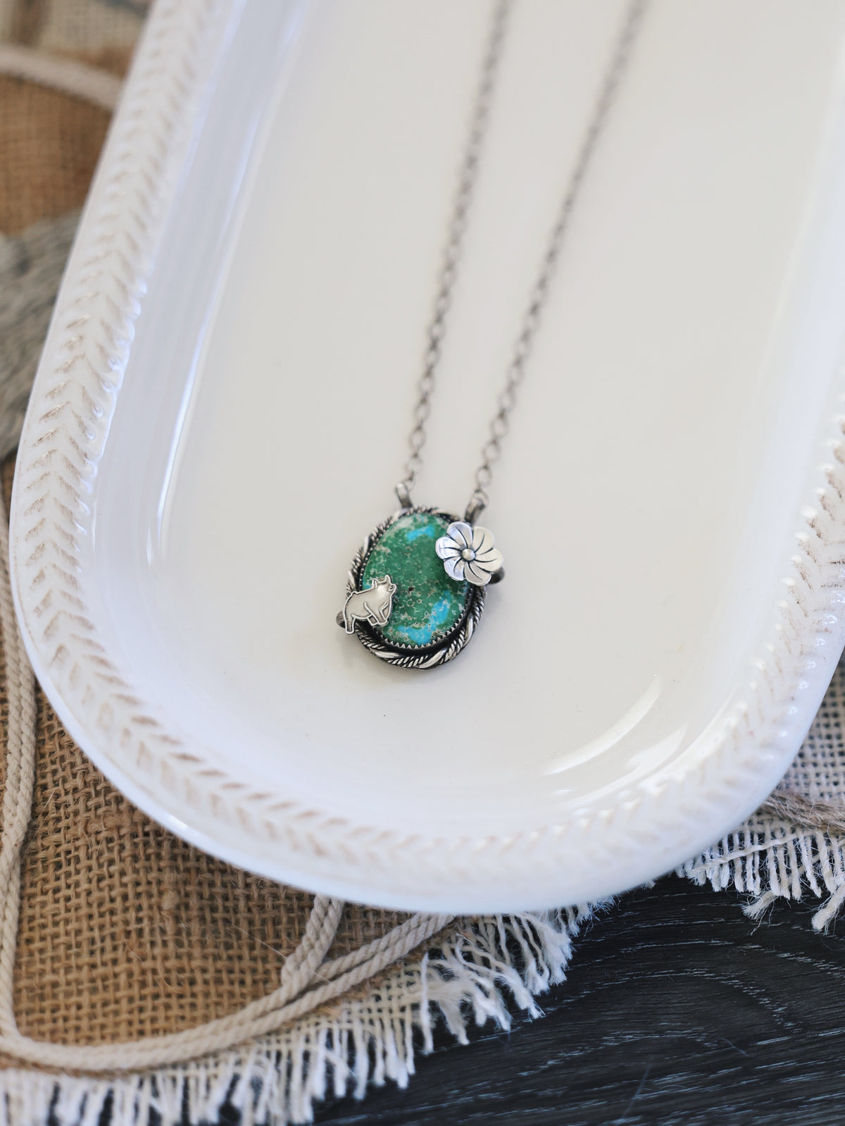 Sonoran Gold Floral Pig Detailed Necklace