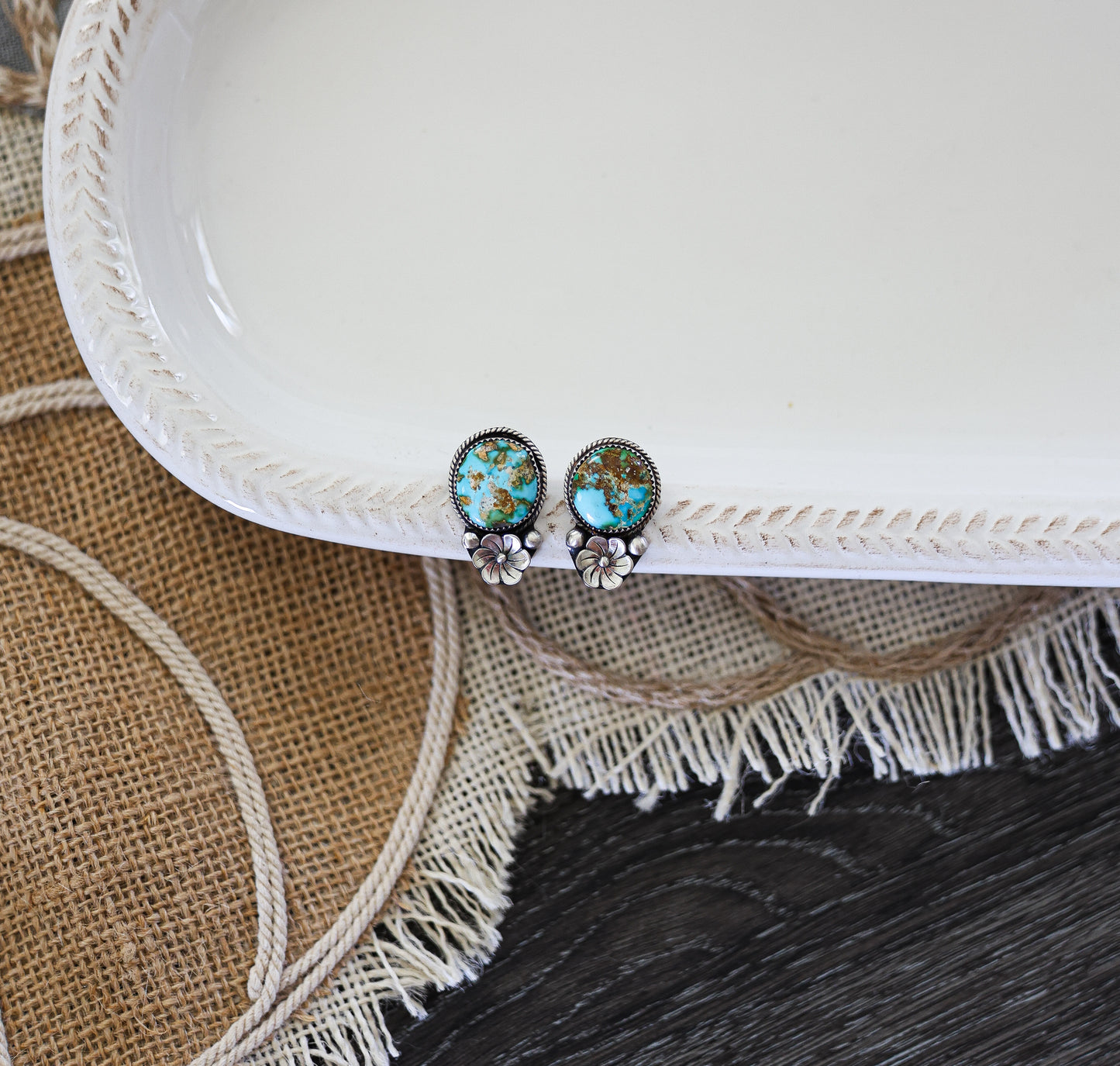 Sonoran Gold Floral Stud Earrings