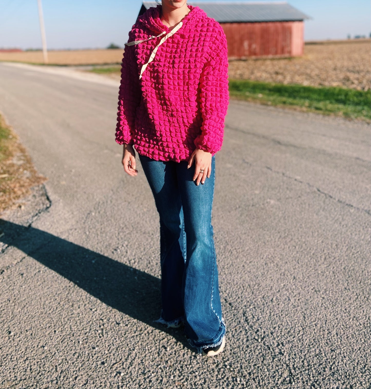 Hot Pink Bubble Sweatshirt