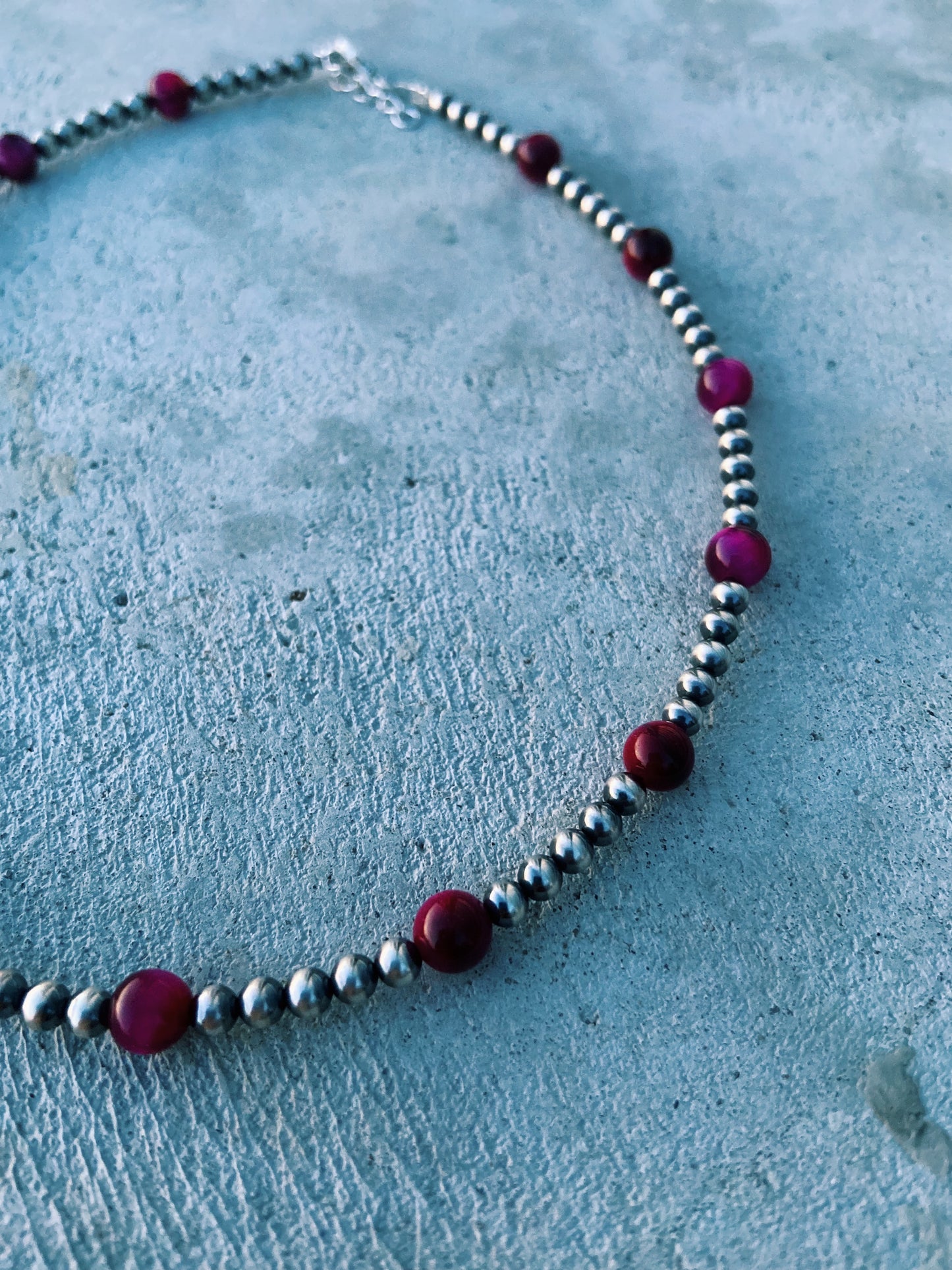 Pink Tiger’s Eye & Navajo Pearl Choker