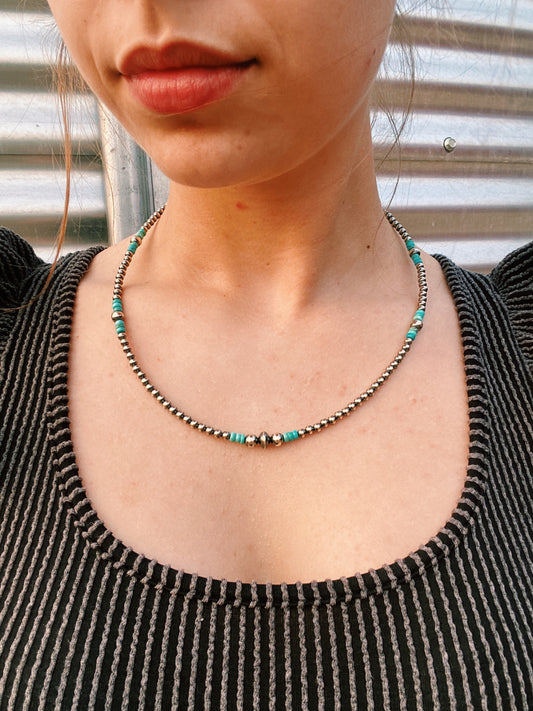 Turquoise & Real Navajo Pearl Necklace