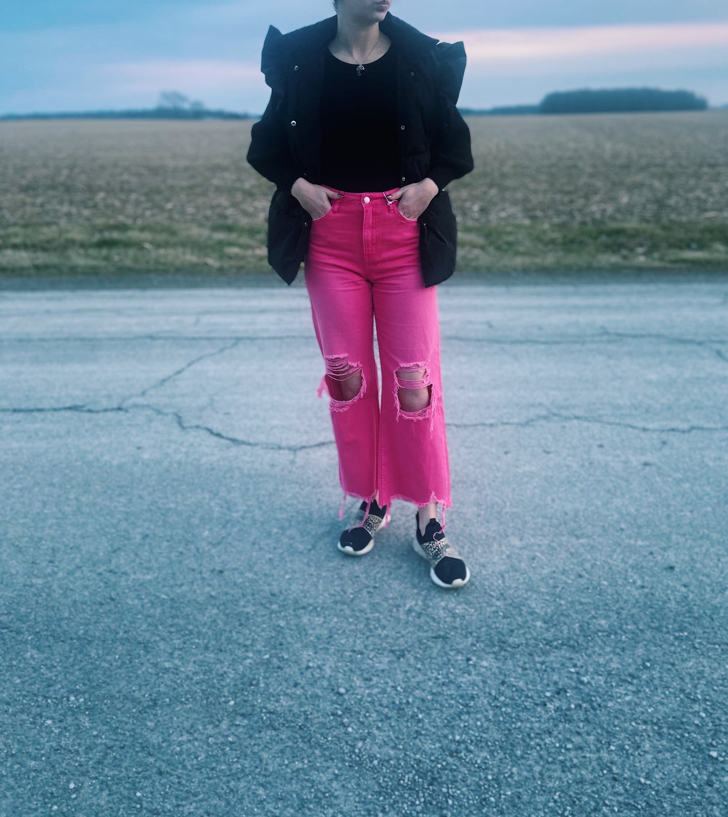 Hot Pink Vervet Jeans