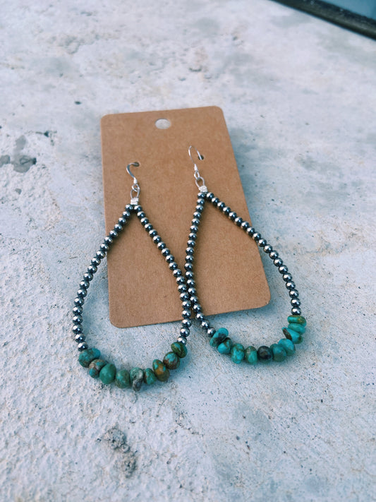 Navajo Pearl & Turquoise Earrings