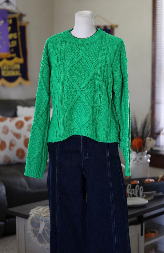 Lily Pad Green Knit Sweater