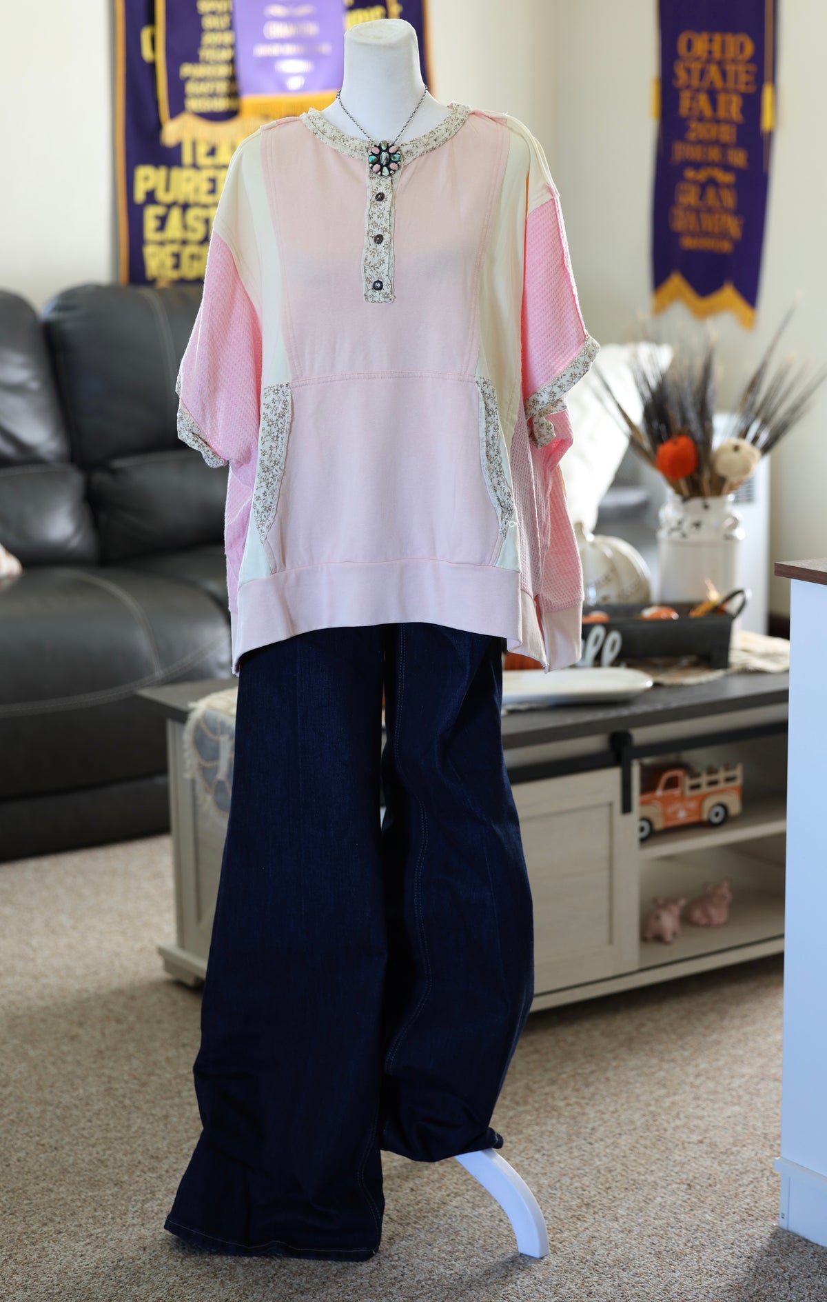 Floral Pink Patchwork Top