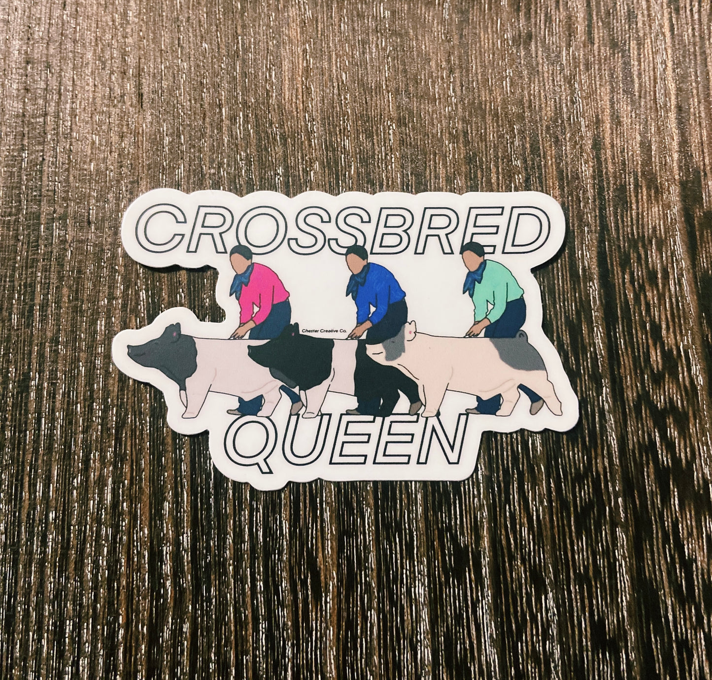 Crossbred Queen CCC Pig Sticker