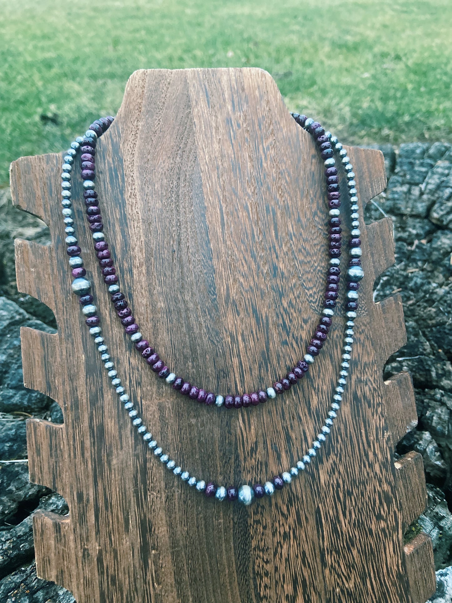 Purple Spiny & Navajo Pearl Choker