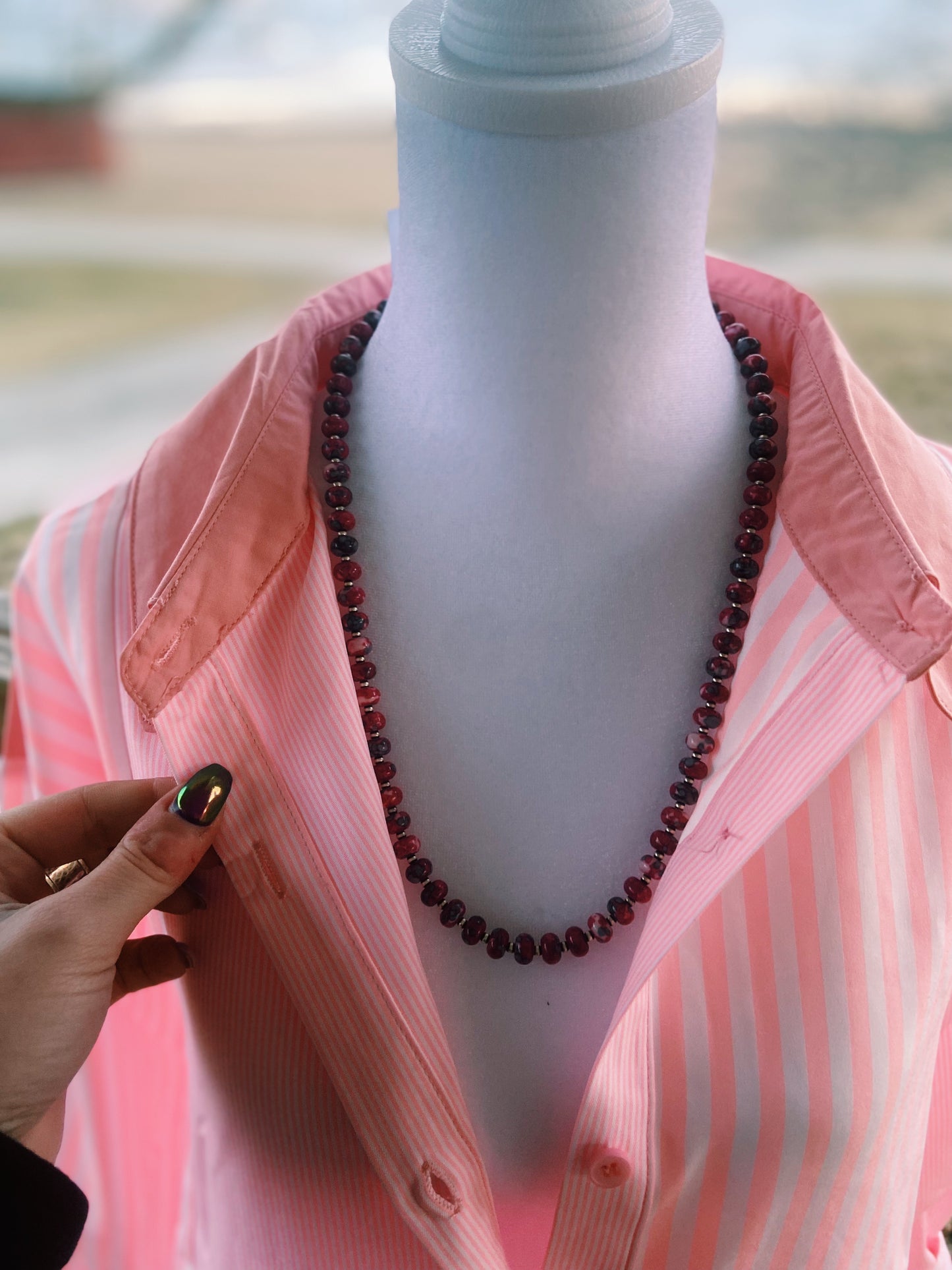 Rain Jasper + Navajo Pearl Necklace