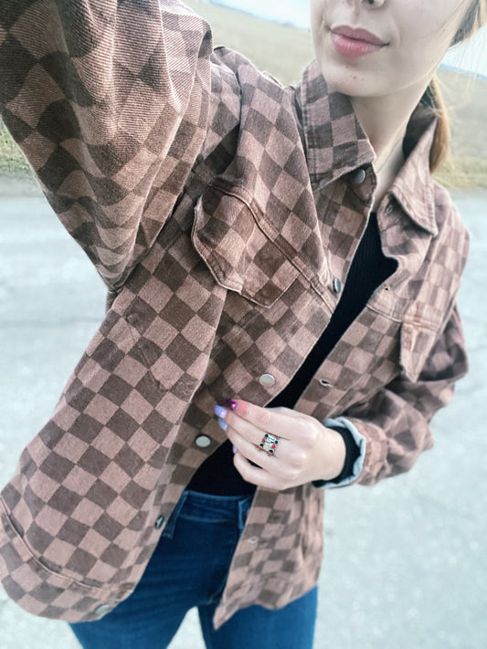 Brown Checkered Jacket