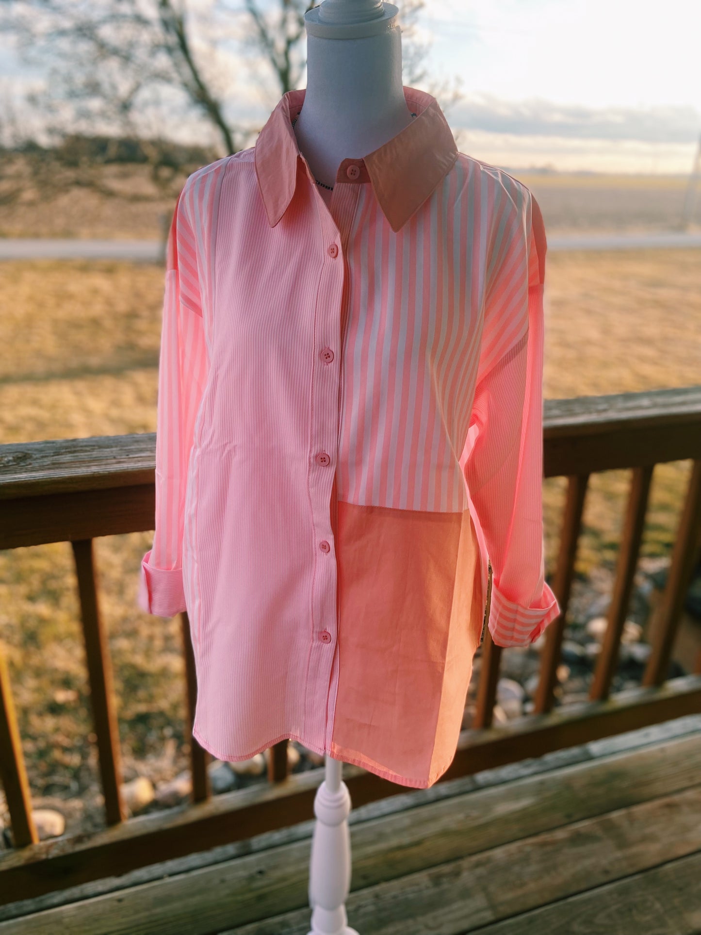 Traditional Pink Striped Show Shirt