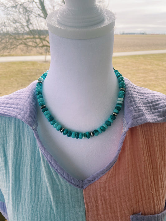 Blue Opal & Corrugated Saucers Choker