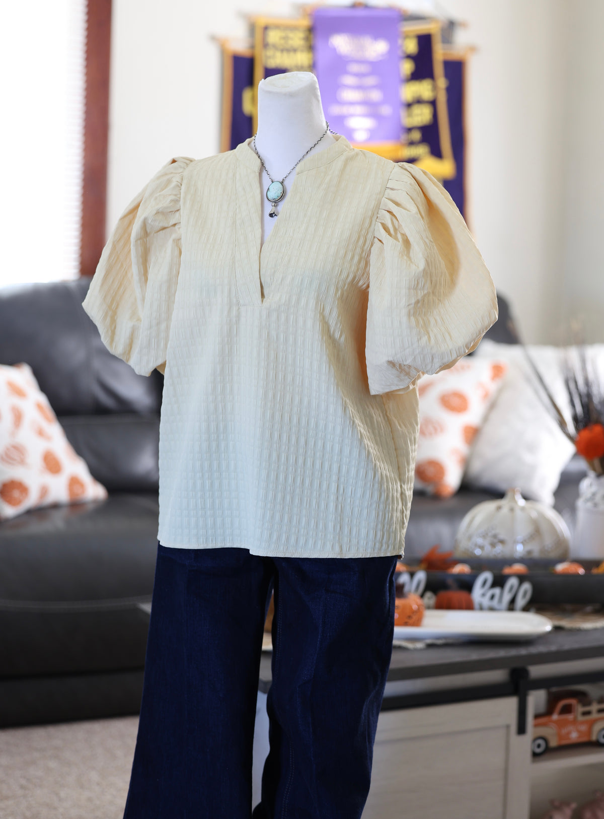 Pastel Yellow Puff Sleeve Top