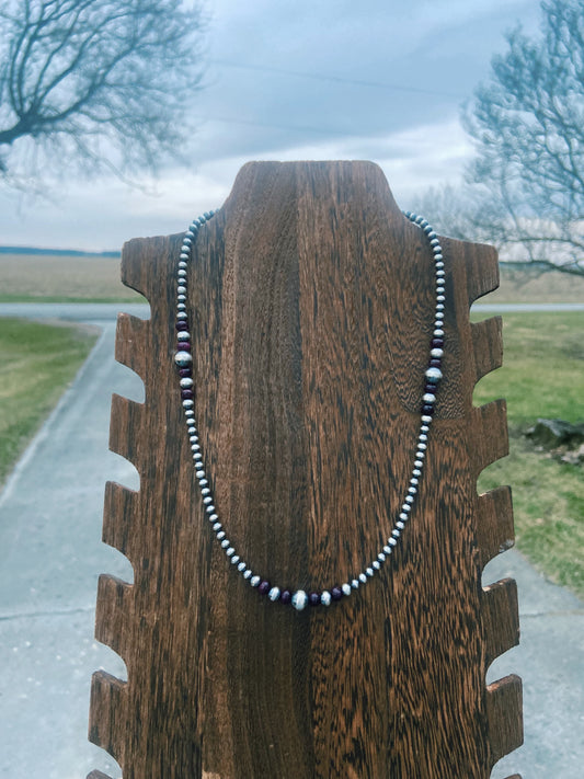 Purple Spiny & Navajo Pearl Necklace