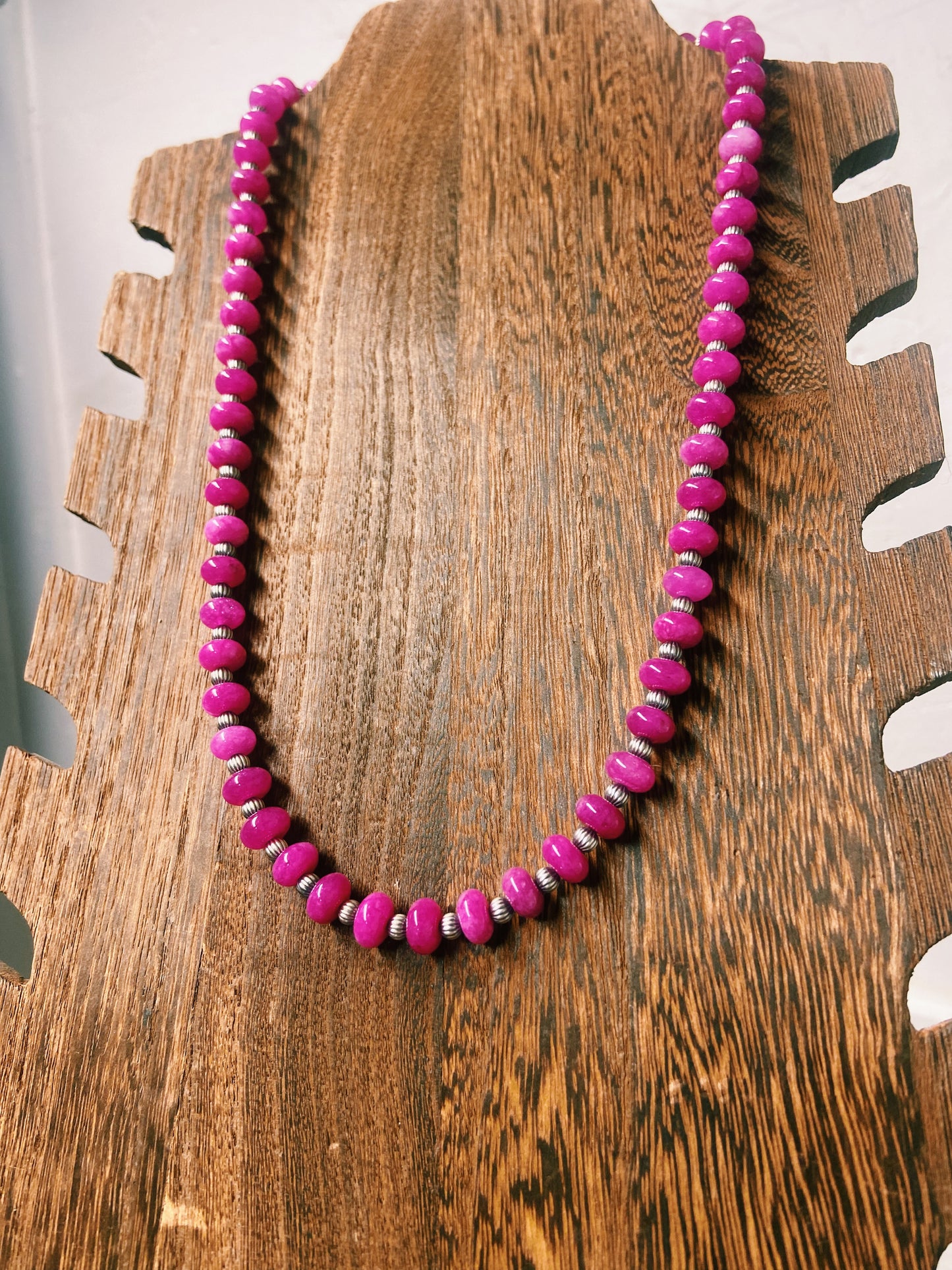 Hot Pink Quartz & Navajo Melon Pearl Necklace