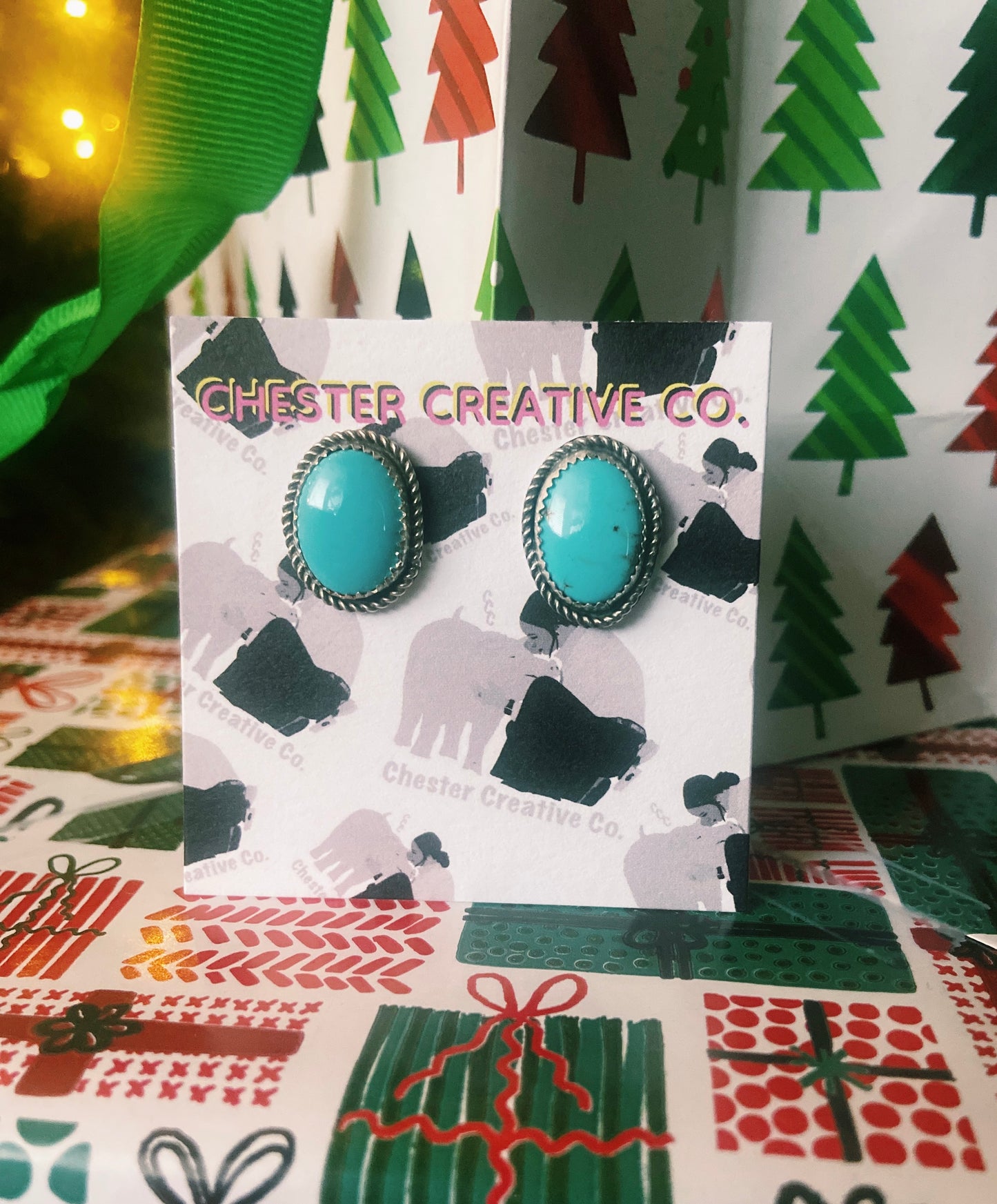 Egyptian Turquoise Stud Earrings