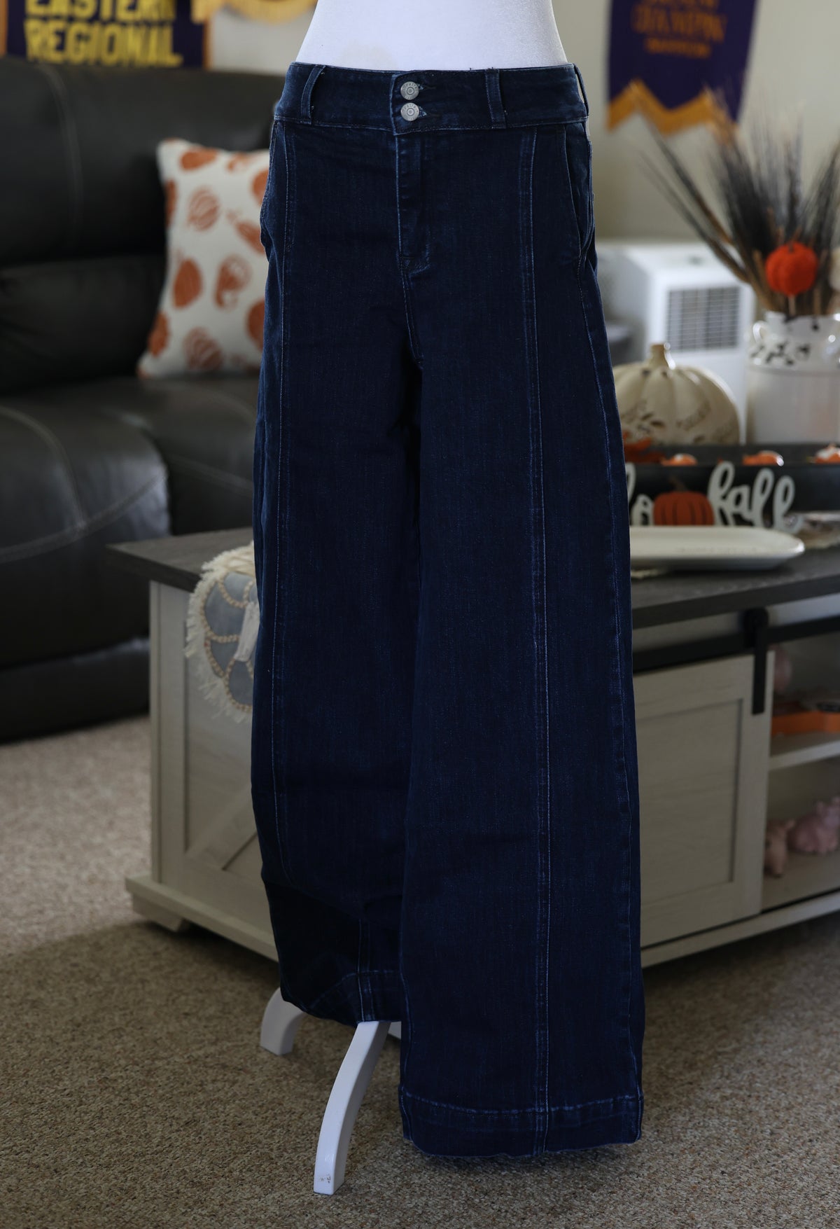 Dark Wash Wide Leg Trouser Jeans