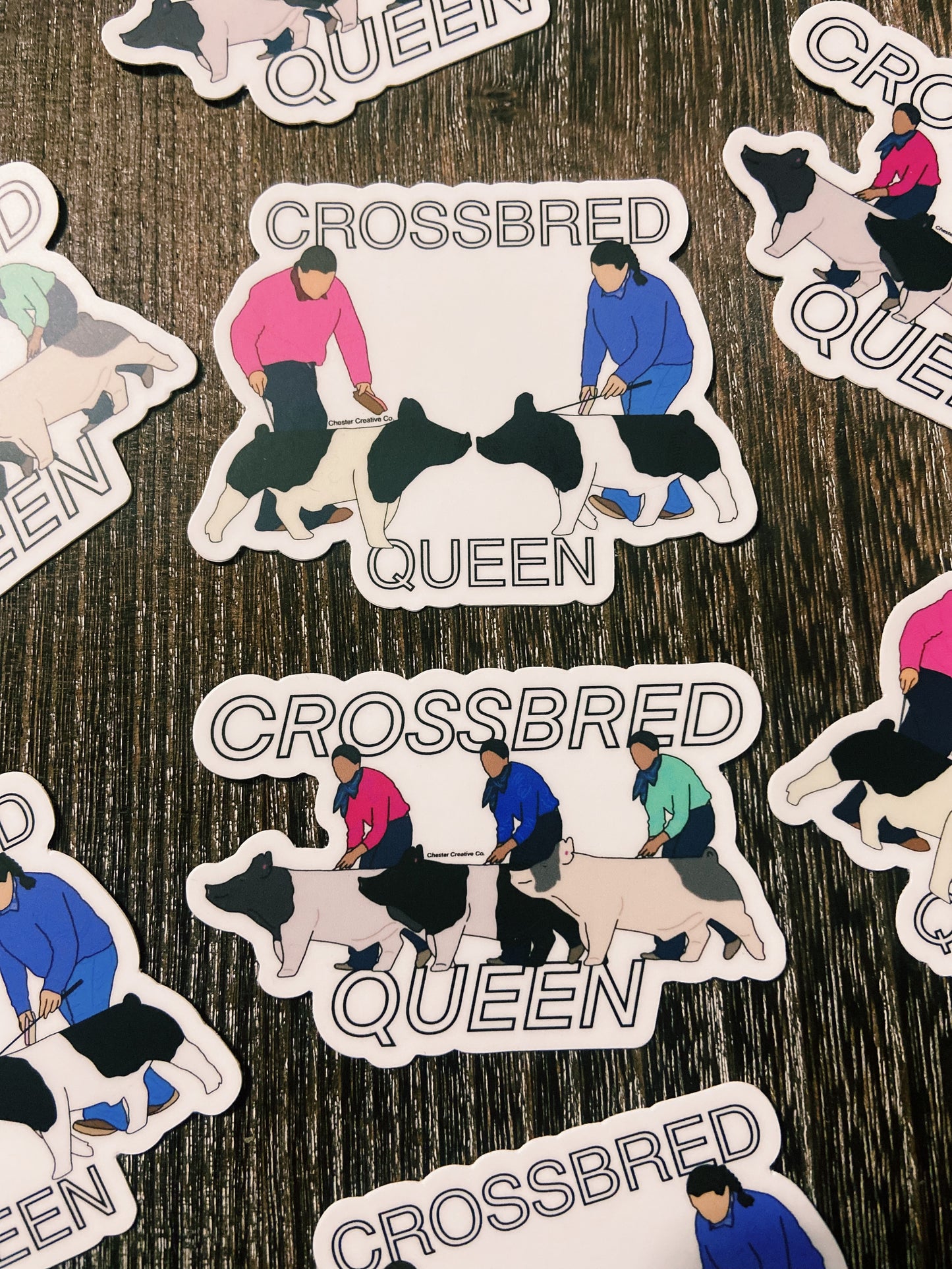 Crossbred Queen CCC Pig Sticker