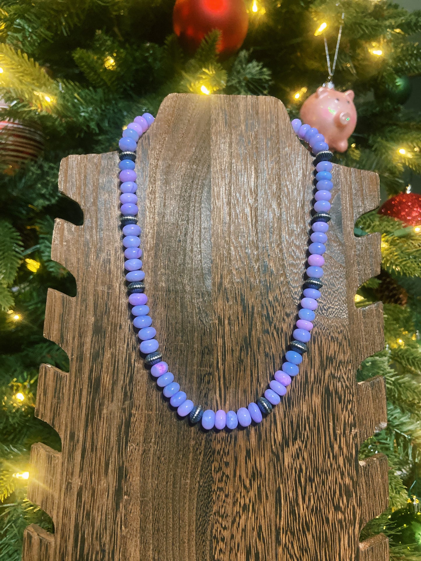 Lavender Opal & Navajo Saucer Necklace