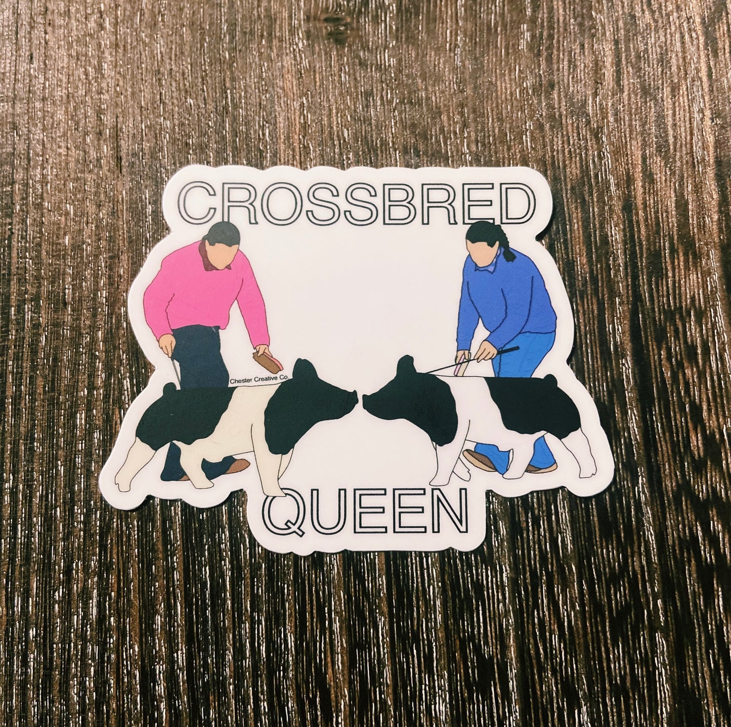 Crossbred Queen CCC Pig Sticker