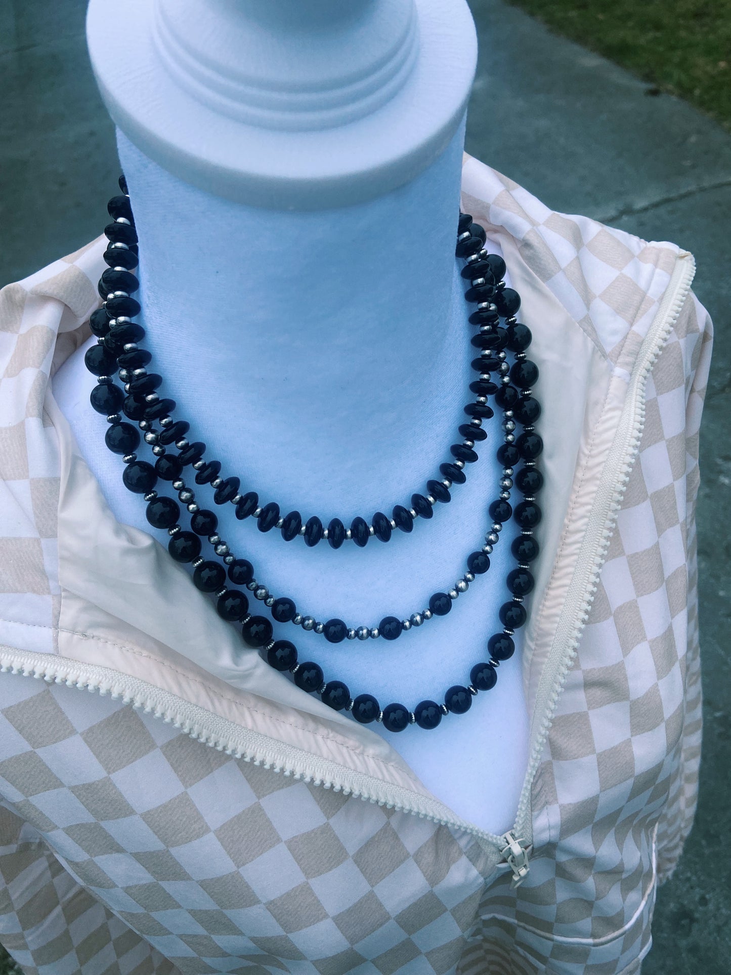 Black Onyx & Navajo Pearl Necklace