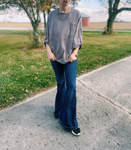 Grey Ribbed Shirt