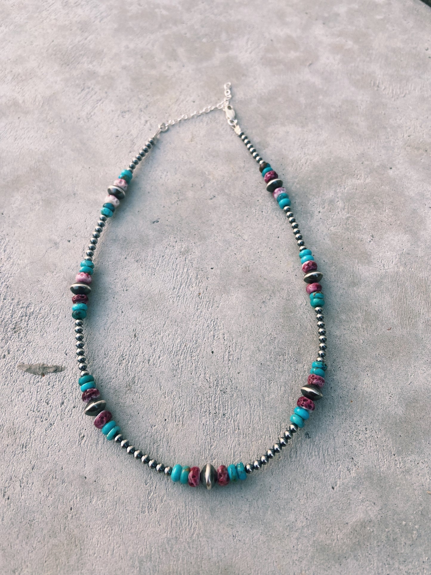 Purple Spiny & Turquoise Real Navajo Pearl Choker