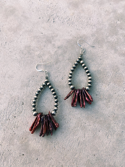 Purple & Real Navajo Pearl Earrings