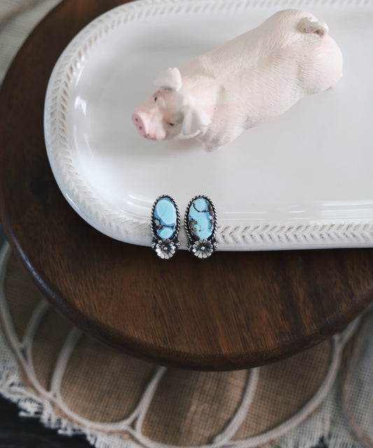 Golden Hills Floral Stud Earrings