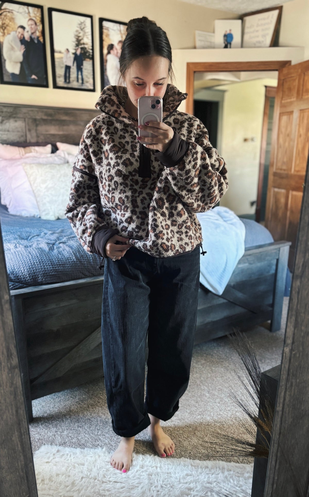 Black Wash High Rise Barrel Jeans