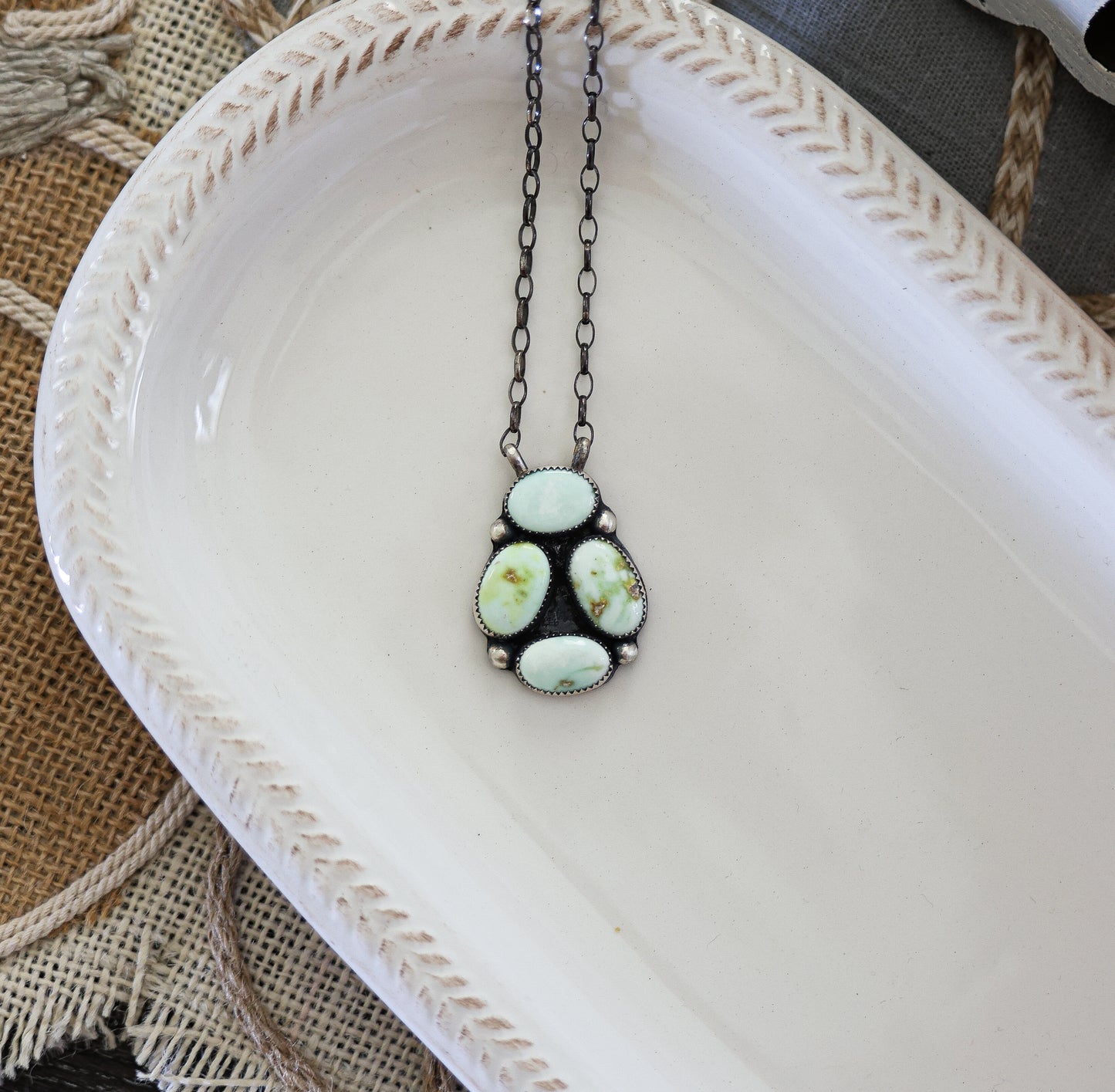 4 Stone Palomino Cluster Necklace
