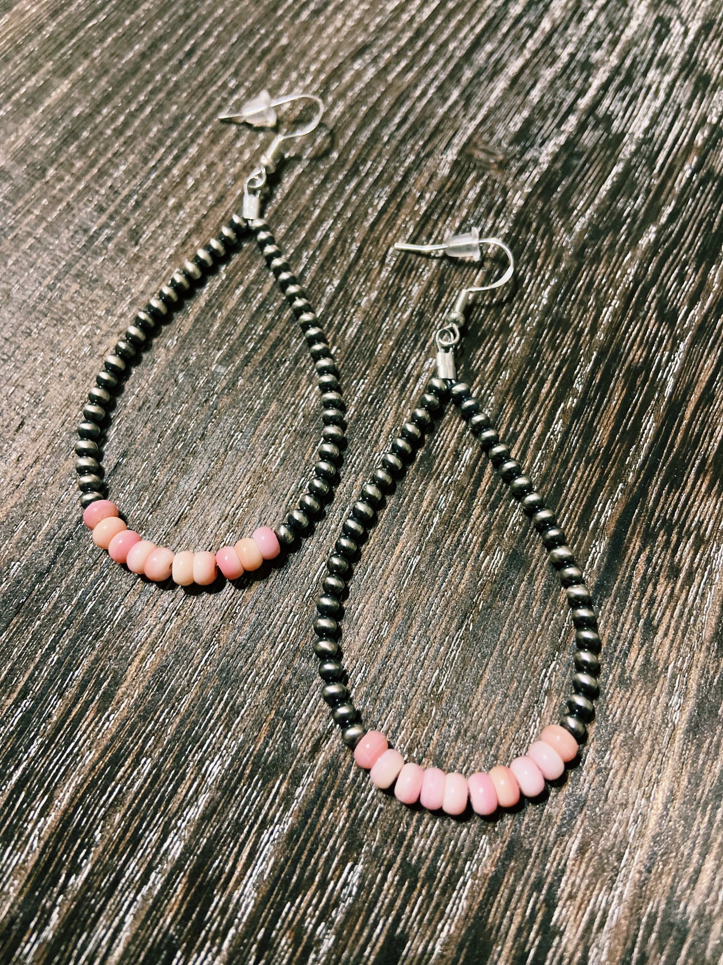 Pink Conch & Navajo Pearl Earrings