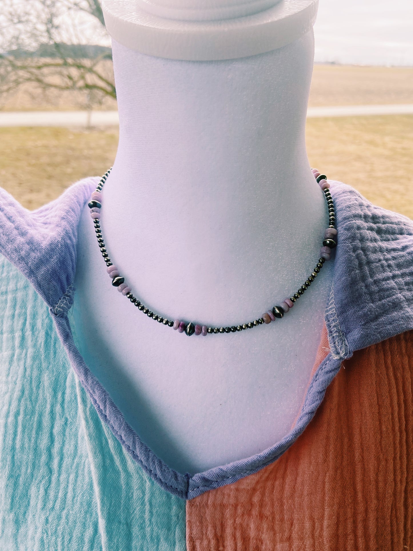 Lavender Opal & Navajo Pearl Choker