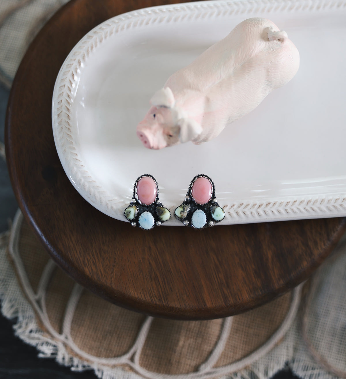 Pastel Multi Stone Stud Earrings