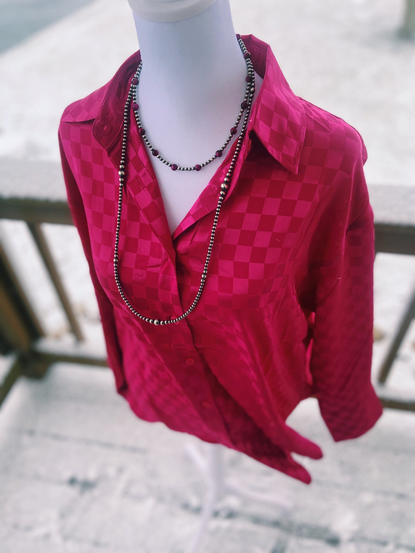 Hot Pink Checkerboard Show Shirt