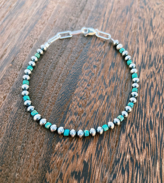 Navajo Pearl & Turquoise Bracelet