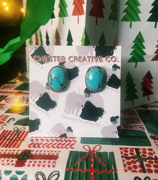 Egyptian Turquoise Stud Earrings